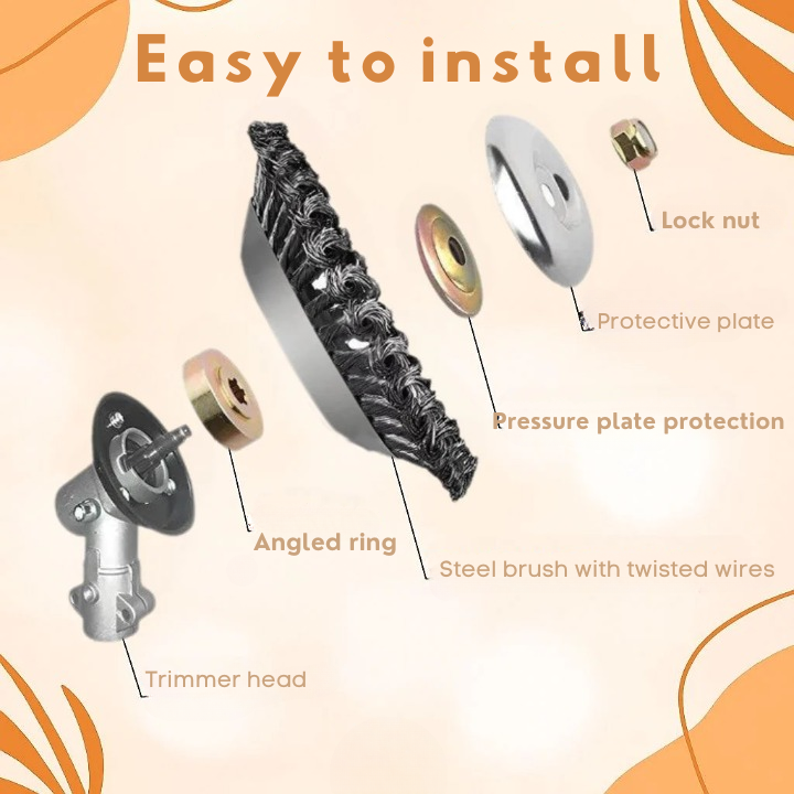 Carbon Steel Brush Trimmer Head | Quick Assembly