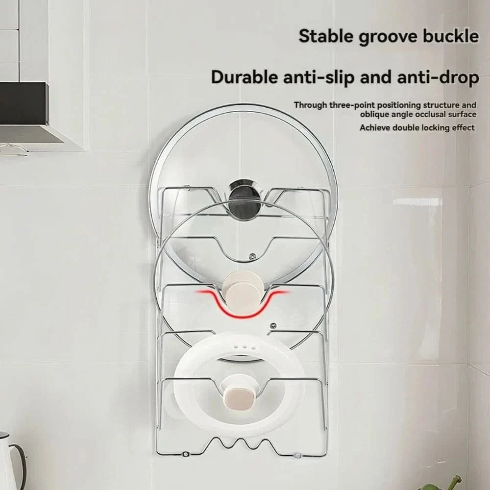 Wall-Mounted Rack for Organizing Pot Lids