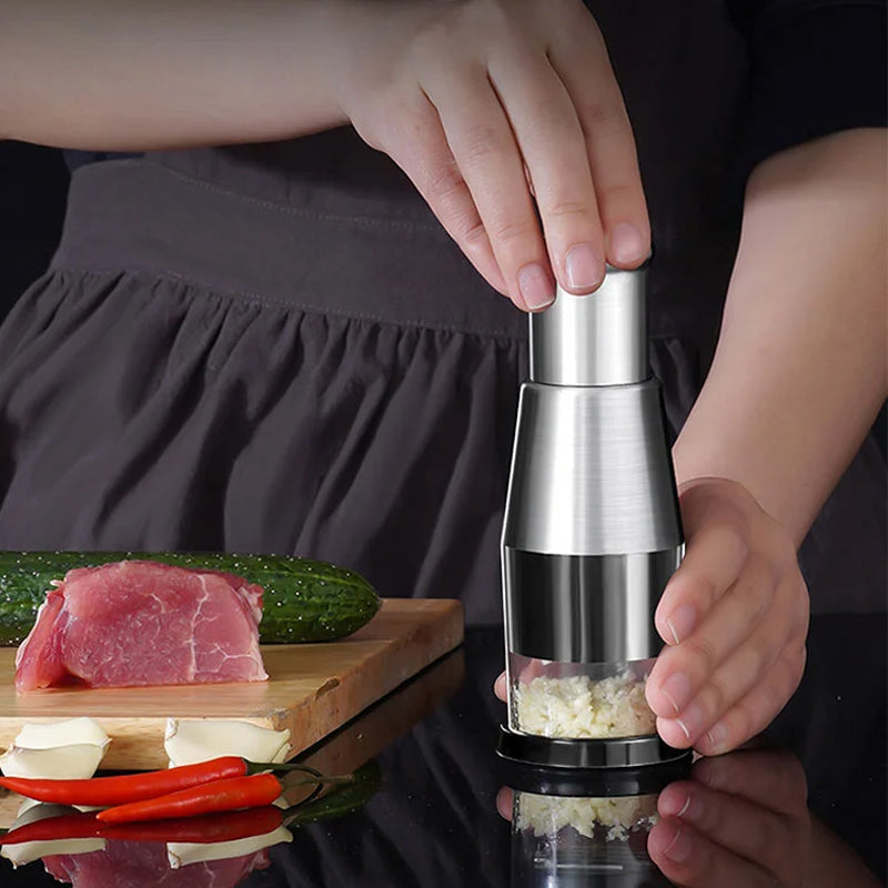 Ergonomic Garlic Crusher with Stainless Steel and Plastic Design