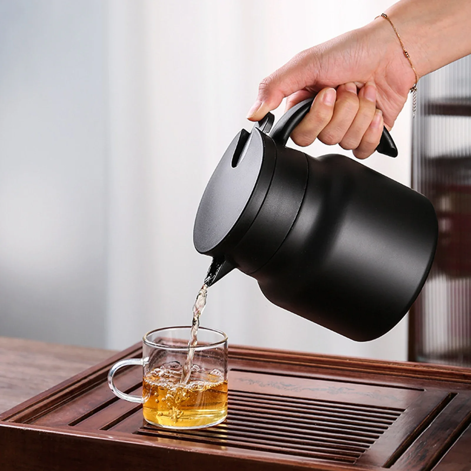 Premium Insulated Beverage Carafe - Leak-Resistant Thermal Jug