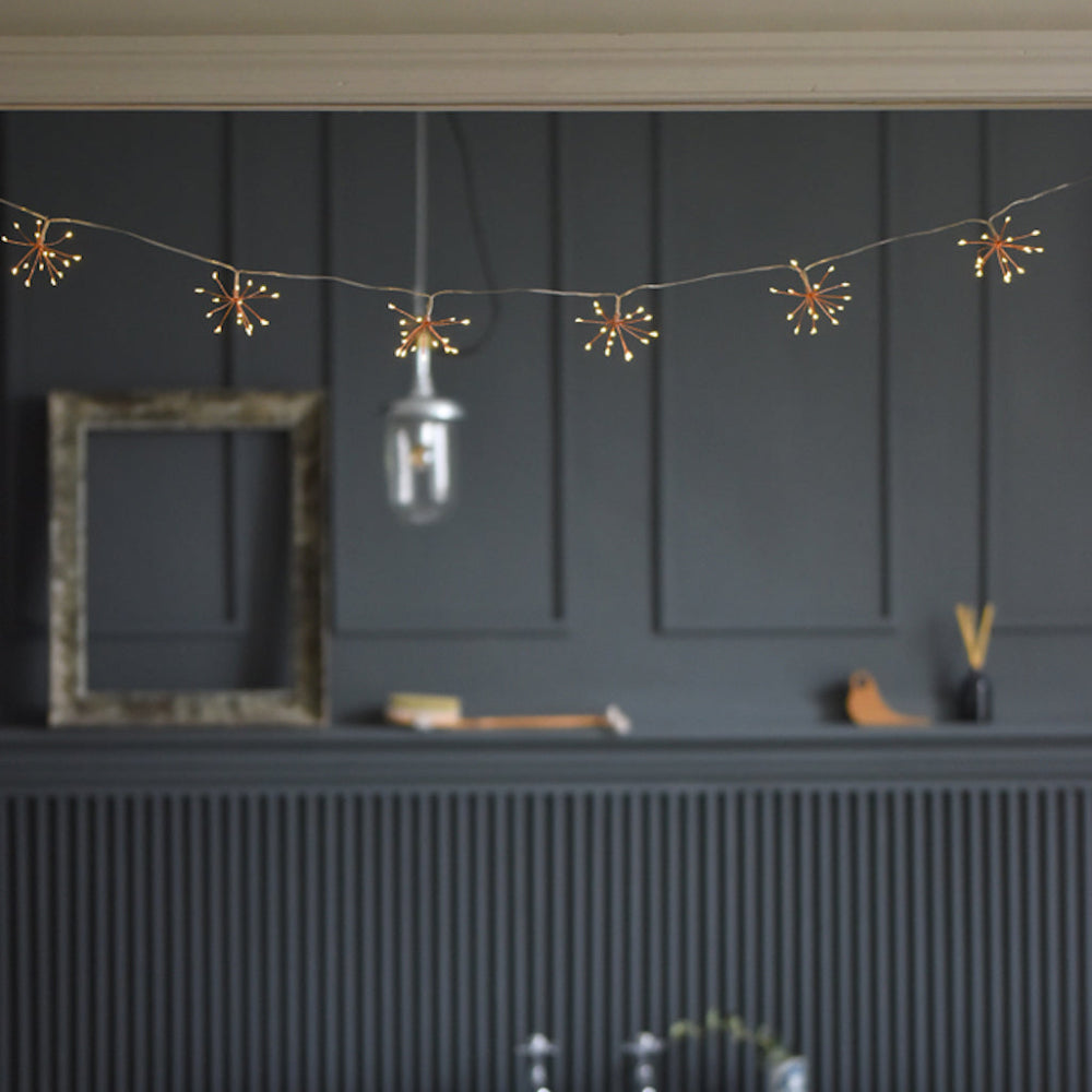 Twinkling Copper Burst String Lights for Enchanting Decor