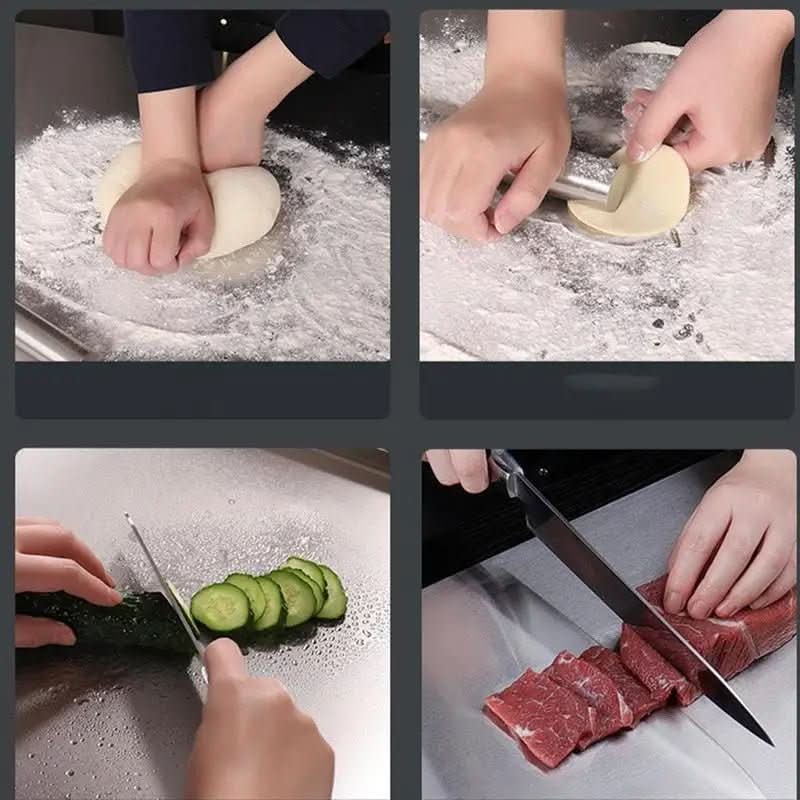 KitchenPro - Premium Stainless Steel Food Prep Surface with Secure Grip
