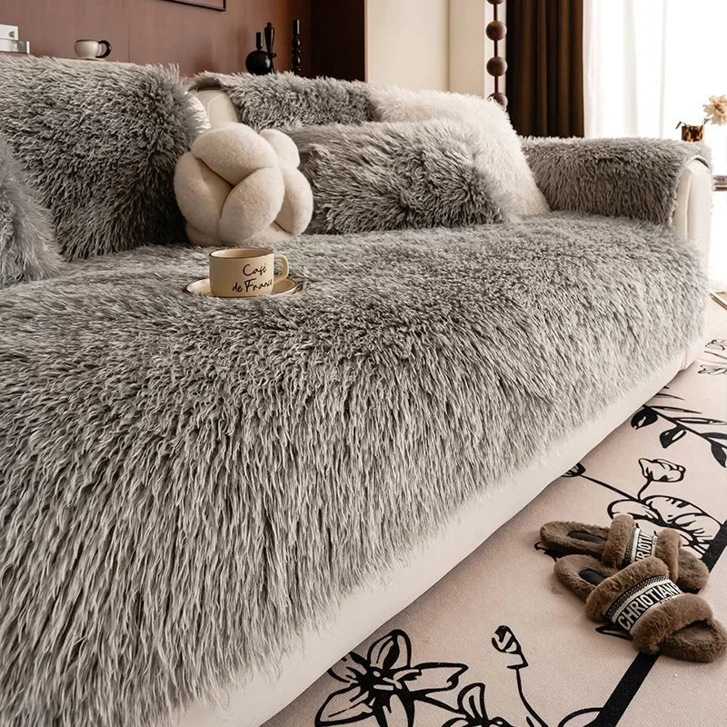 Plush Stretch Sofa Protector - Machine Washable & Stylish