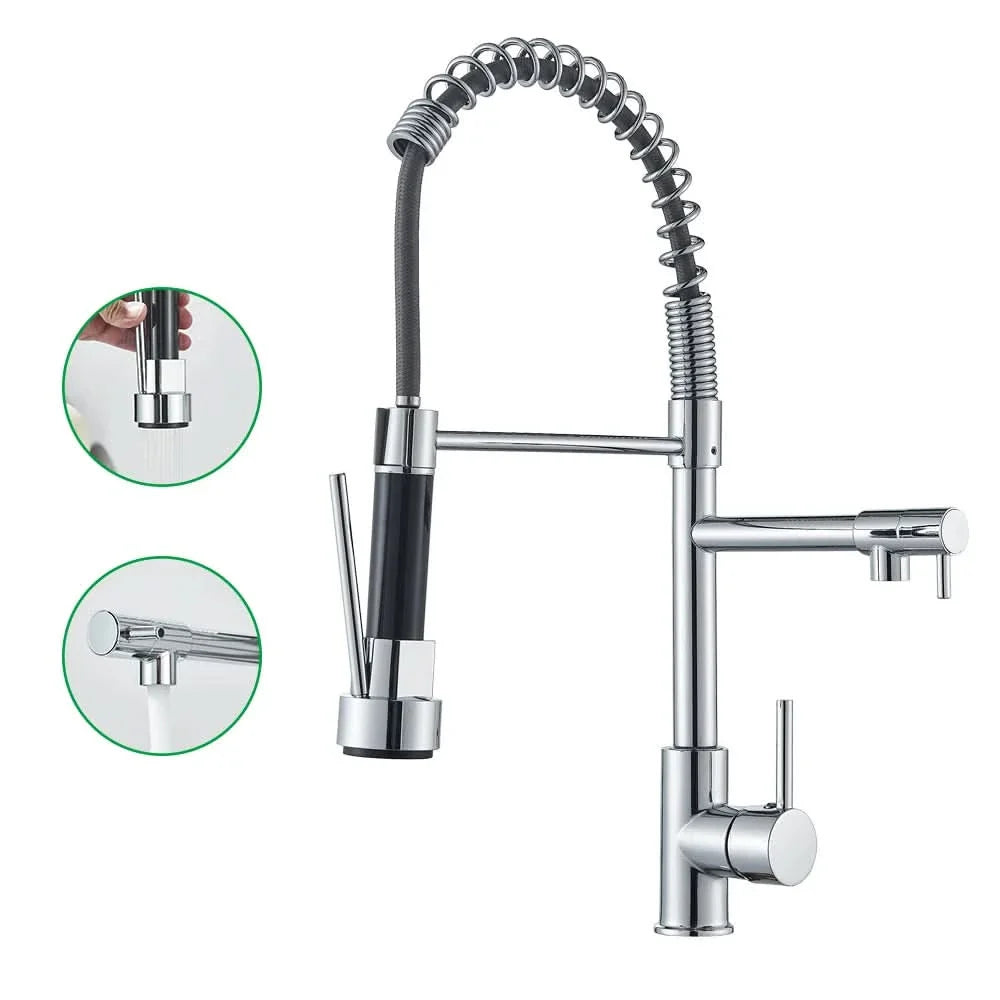 Pull Down Kitchen Faucet with Swivel Spout