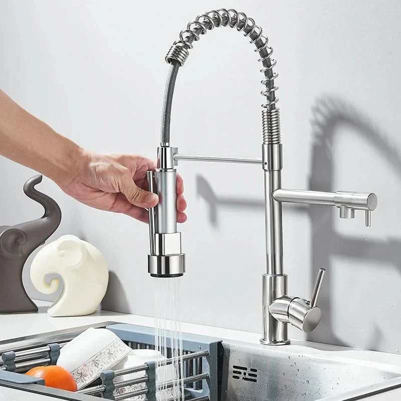 Pull Down Kitchen Faucet with Swivel Spout