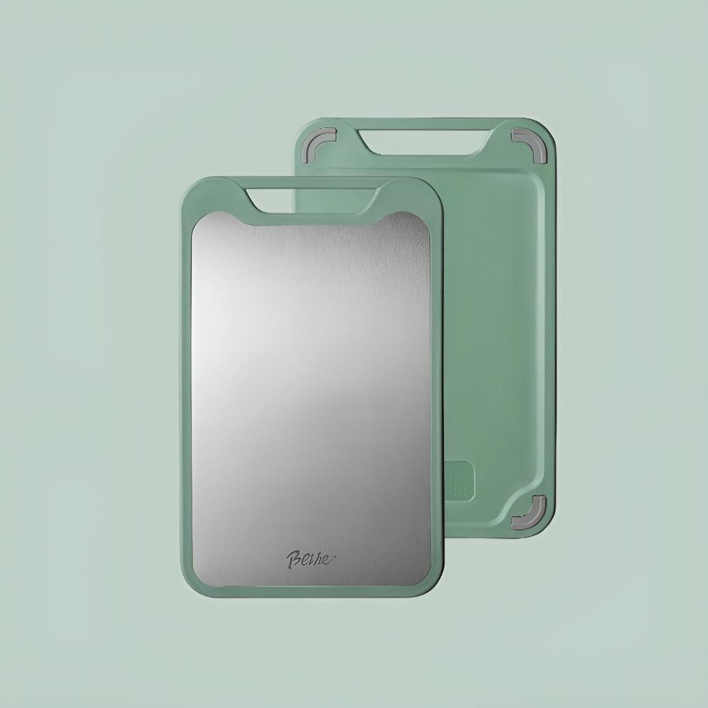 Versatile Stainless Steel Cutting Board with Built-In Garlic Crusher