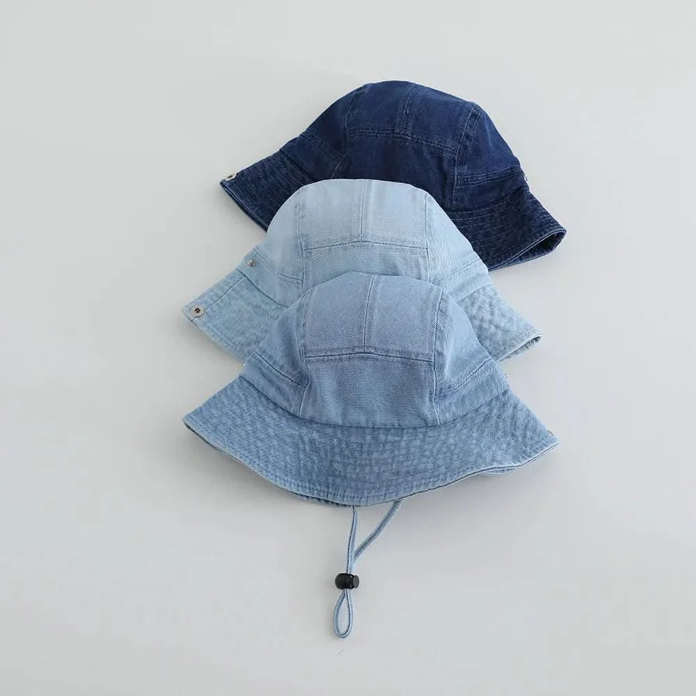 Washed Denim Bucket Hat for Kids – Comfortable Sun Protection