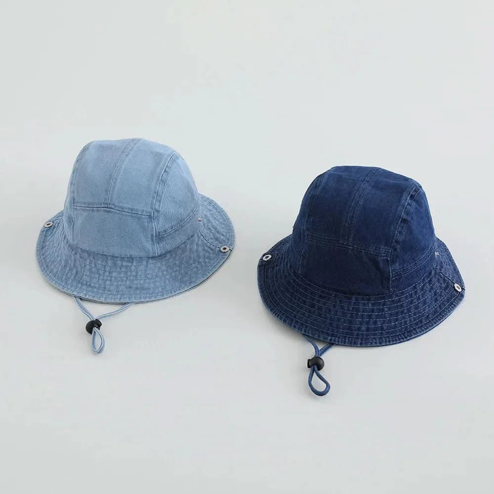 Washed Denim Bucket Hat for Kids – Comfortable Sun Protection