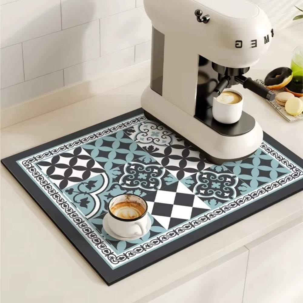 Chic Retro Coffee Mat - Quick-Dry for Everyday Use
