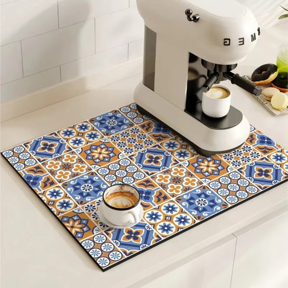 Chic Retro Coffee Mat - Quick-Dry for Everyday Use