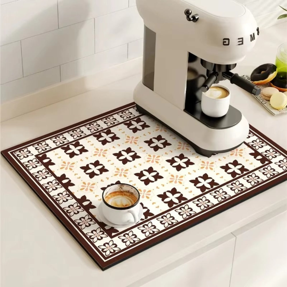 Chic Retro Coffee Mat - Quick-Dry for Everyday Use