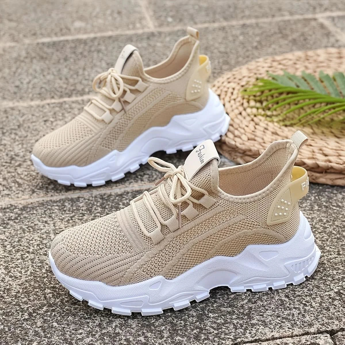 Lightweight Knit Shoes for Women with Non-Slip Grip