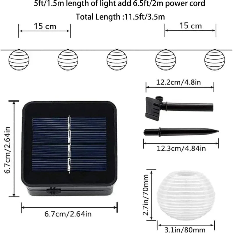 EcoGlow Solar Lantern String Lights for Outdoor Elegance