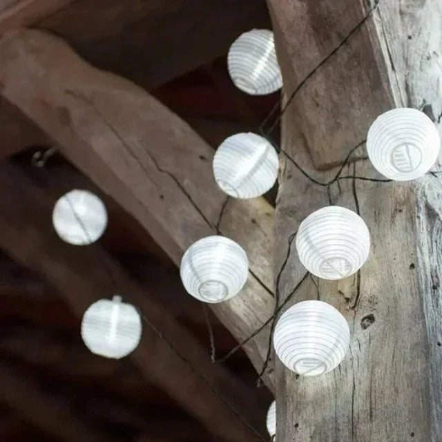 EcoGlow Solar Lantern String Lights for Outdoor Elegance