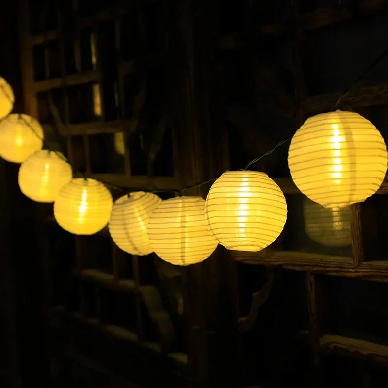 EcoGlow Solar Lantern String Lights for Outdoor Elegance
