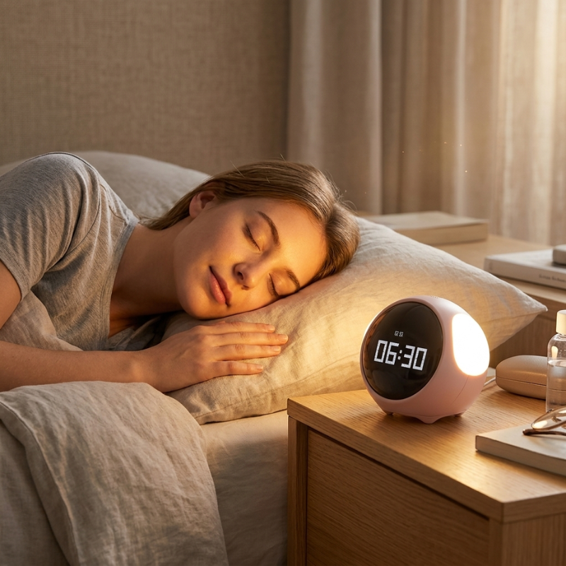 Dawn Light Alarm Clock with Voice Activation and LED Display