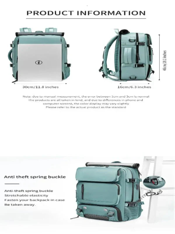 AquaGuard Travel Backpack with USB Charging & Shoe Storage