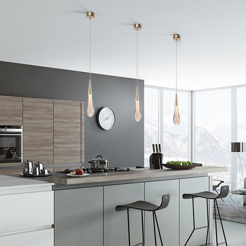 Elegant Teardrop LED Pendant Light - Adjustable Length