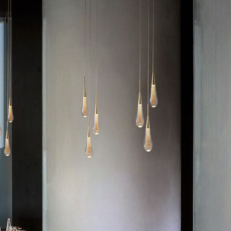 Elegant Teardrop LED Pendant Light - Adjustable Length
