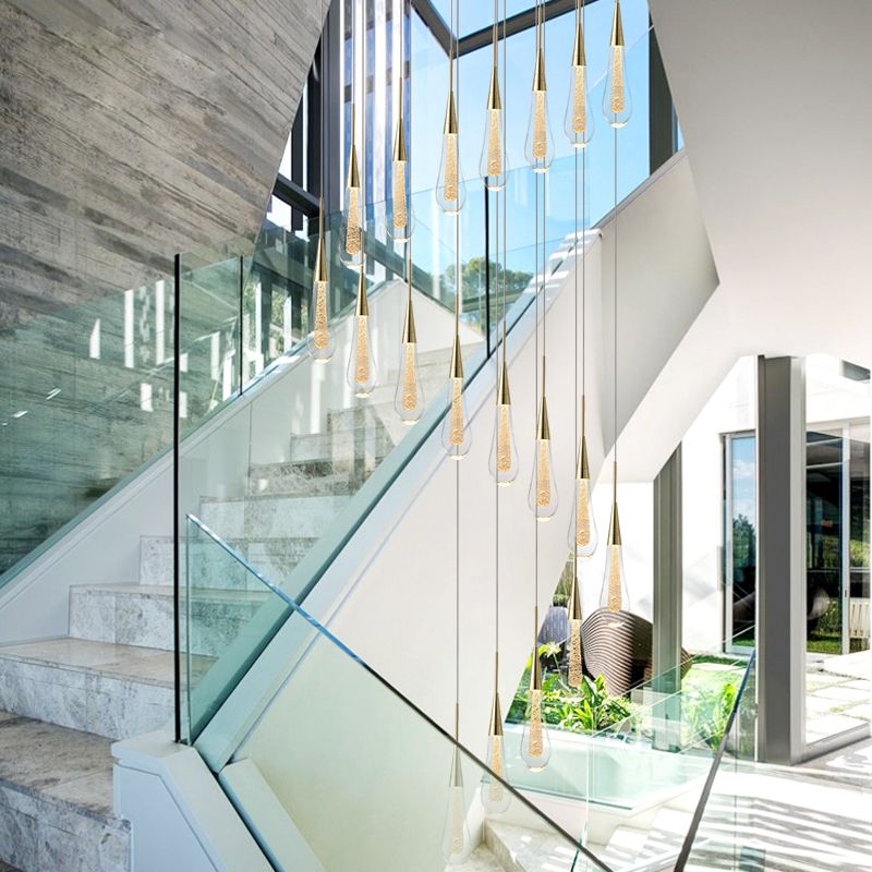 Elegant Teardrop LED Pendant Light - Adjustable Length