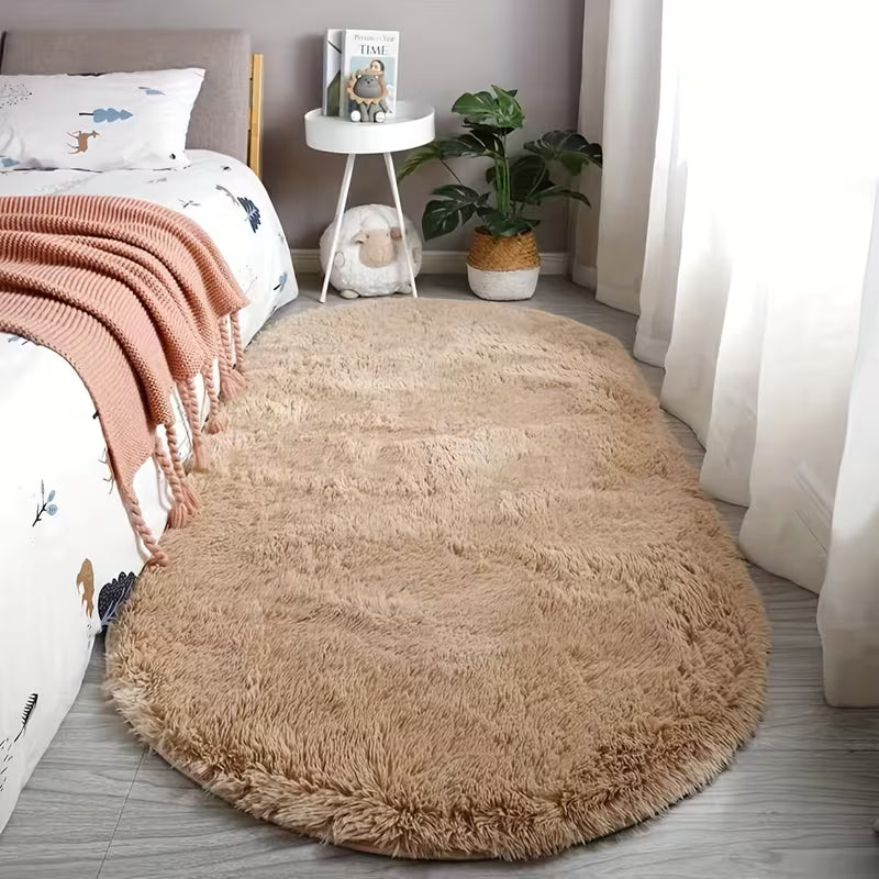 Oval High-Pile Area Rug | Soft Feel, Easy Care