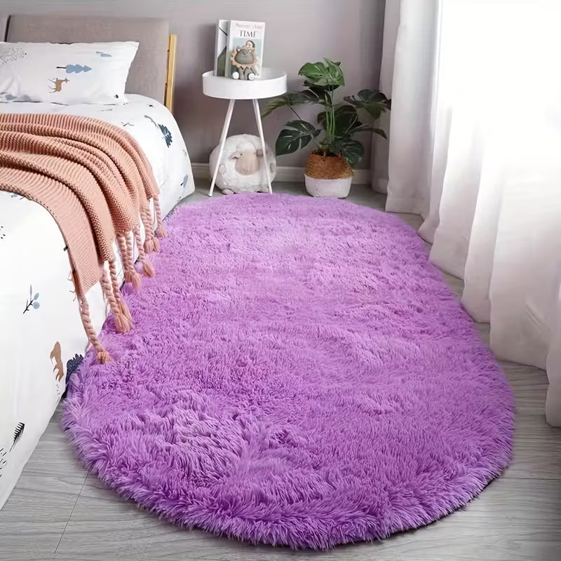 Oval High-Pile Area Rug | Soft Feel, Easy Care