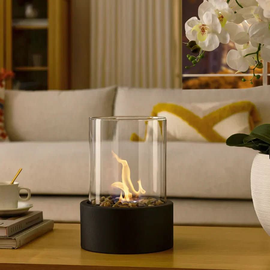 Indoor Table Fireplace | Real Flame Display | Smoke-Free for Indoor and Outdoor Use