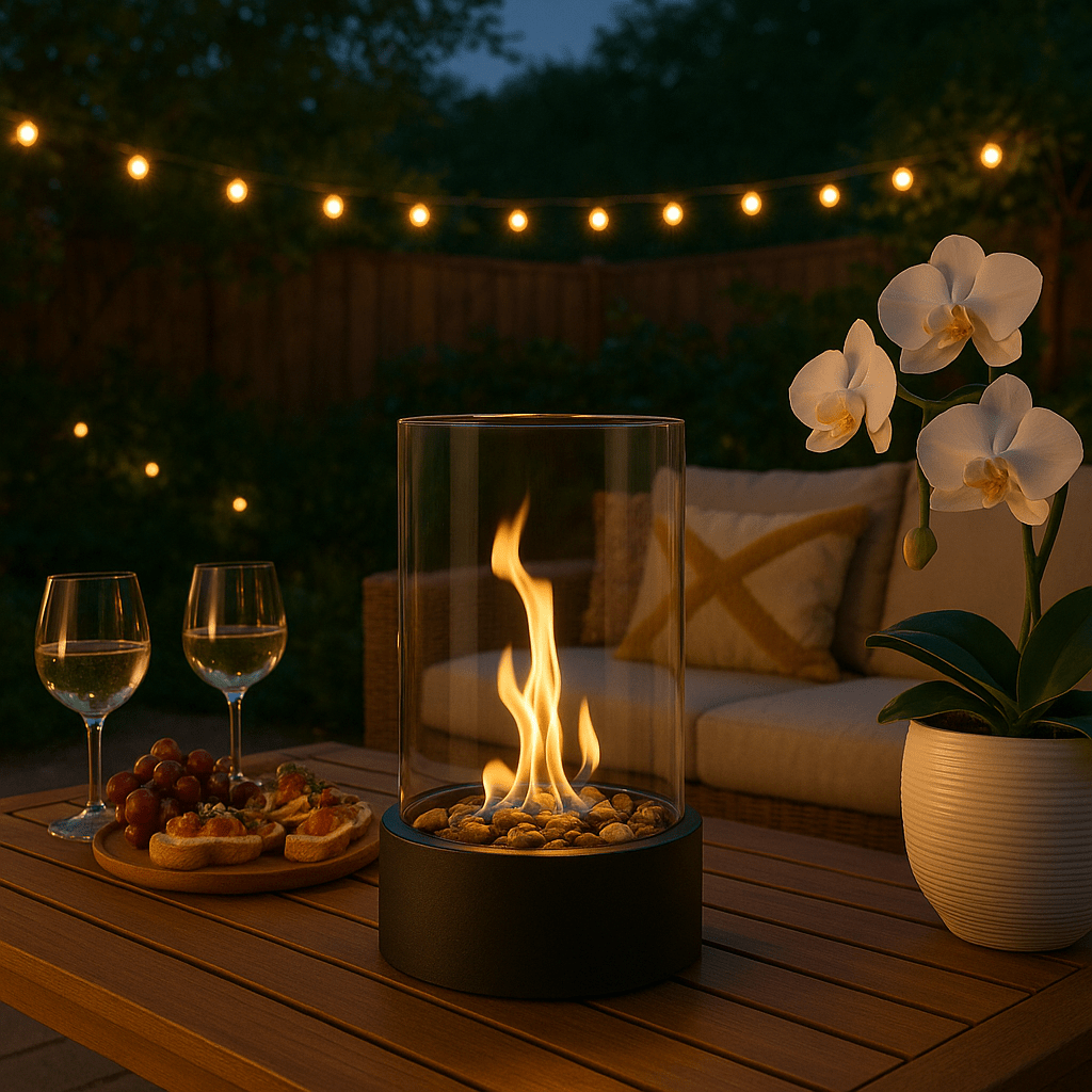 Indoor Table Fireplace | Real Flame Display | Smoke-Free for Indoor and Outdoor Use