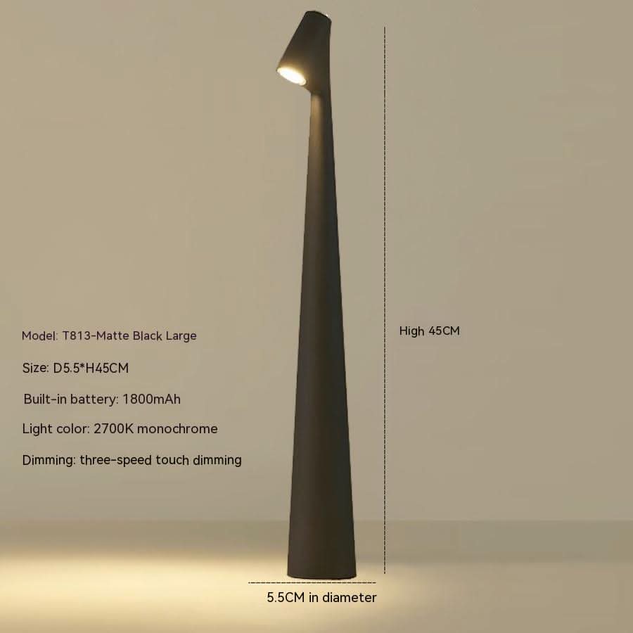 Wireless Dimmable LED Table Lamp | Metal Body | Rechargeable Battery 20h Runtime