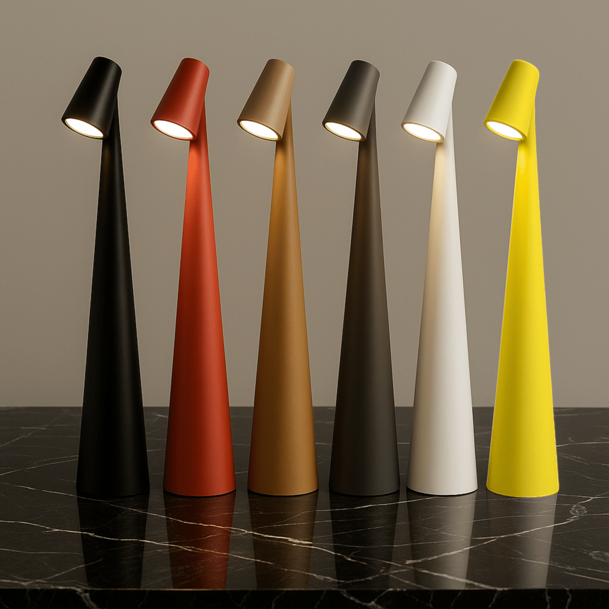 Wireless Dimmable LED Table Lamp | Metal Body | Rechargeable Battery 20h Runtime