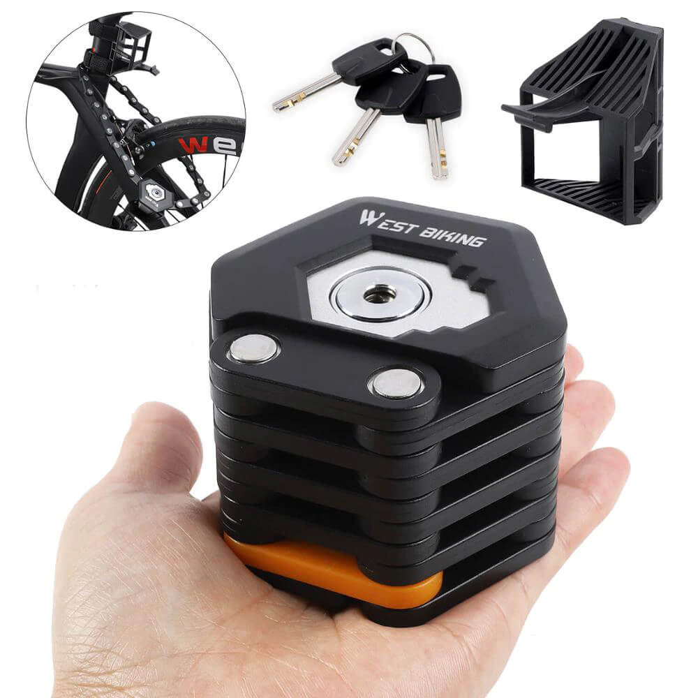 SecureGuard Max Heavy-Duty Folding Bike Lock with Holder