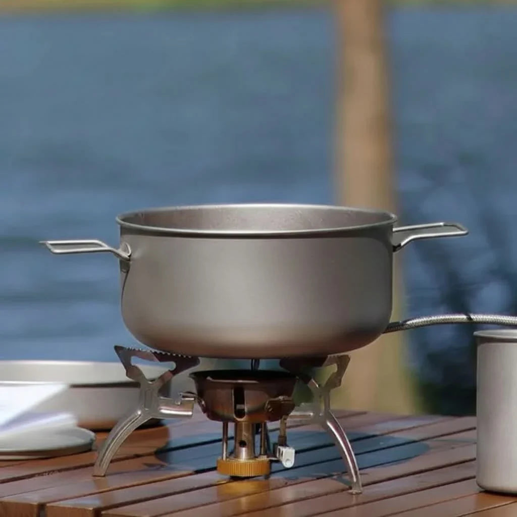 Outdoor Cooking Set with Folding Handle for Adventure Travel