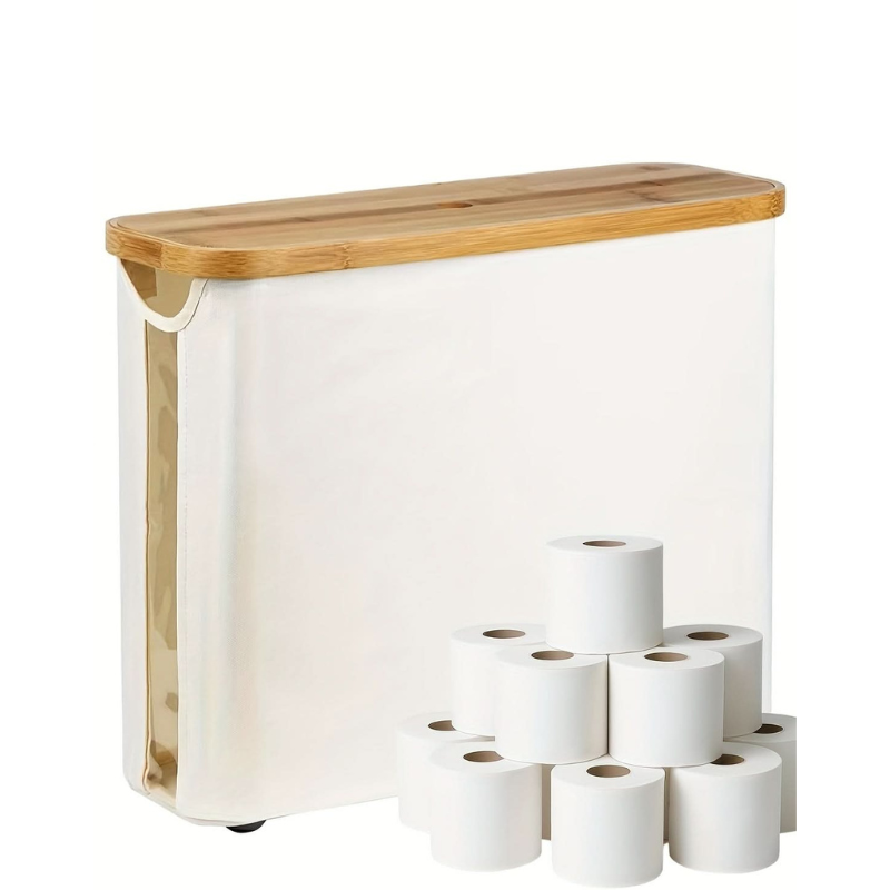Space-Saving Toilet Paper Organizer with Waterproof Lid