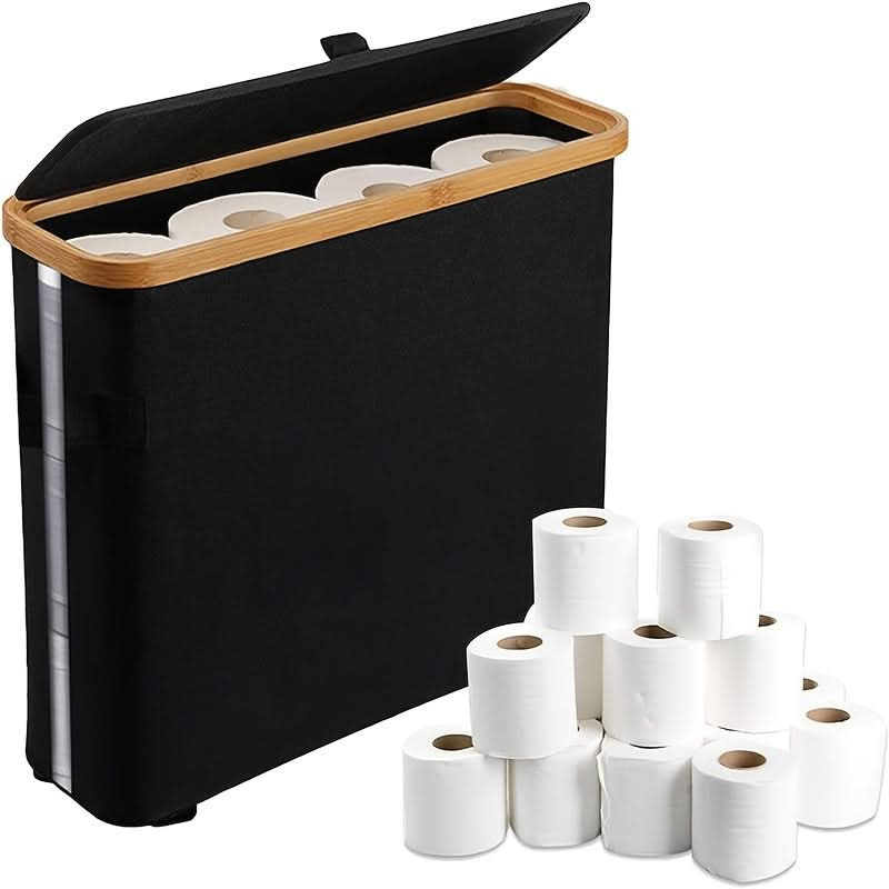 Space-Saving Toilet Paper Organizer with Waterproof Lid