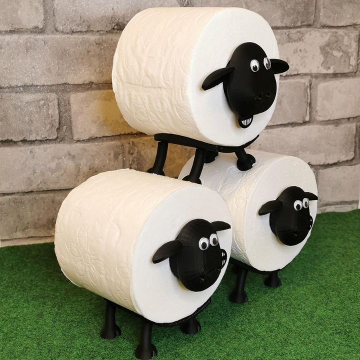 Freestanding Toilet Paper Holder in Sheep Design – Bathroom Decor