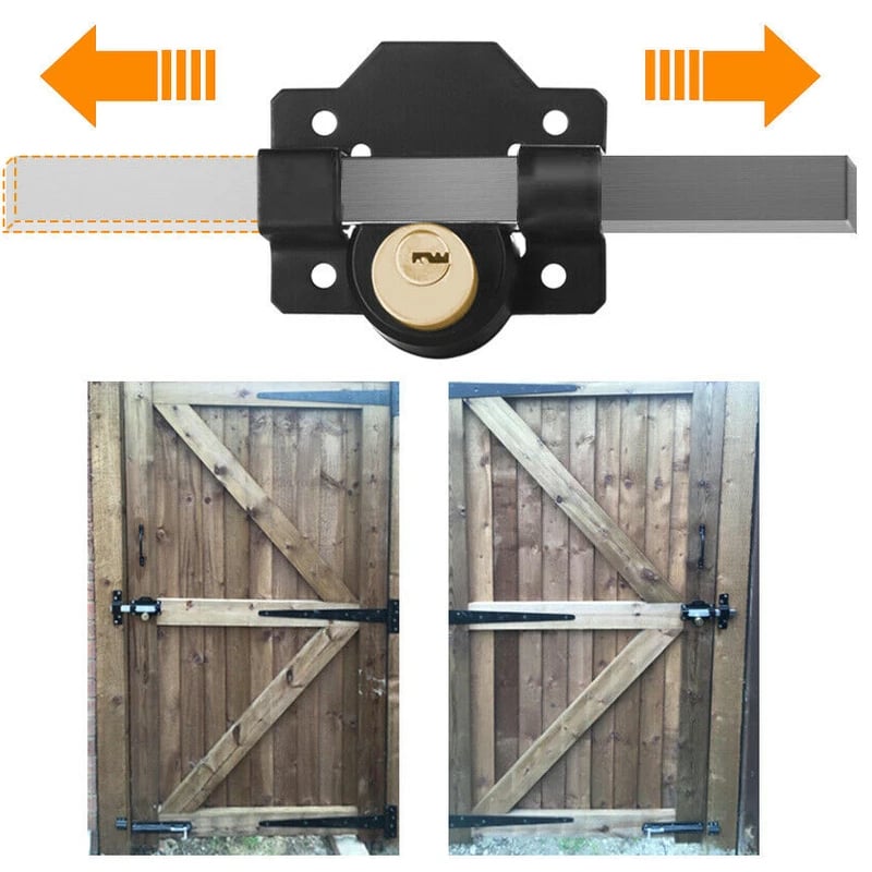 Gate Lock with Key | Rust-Resistant | Spring Bolt