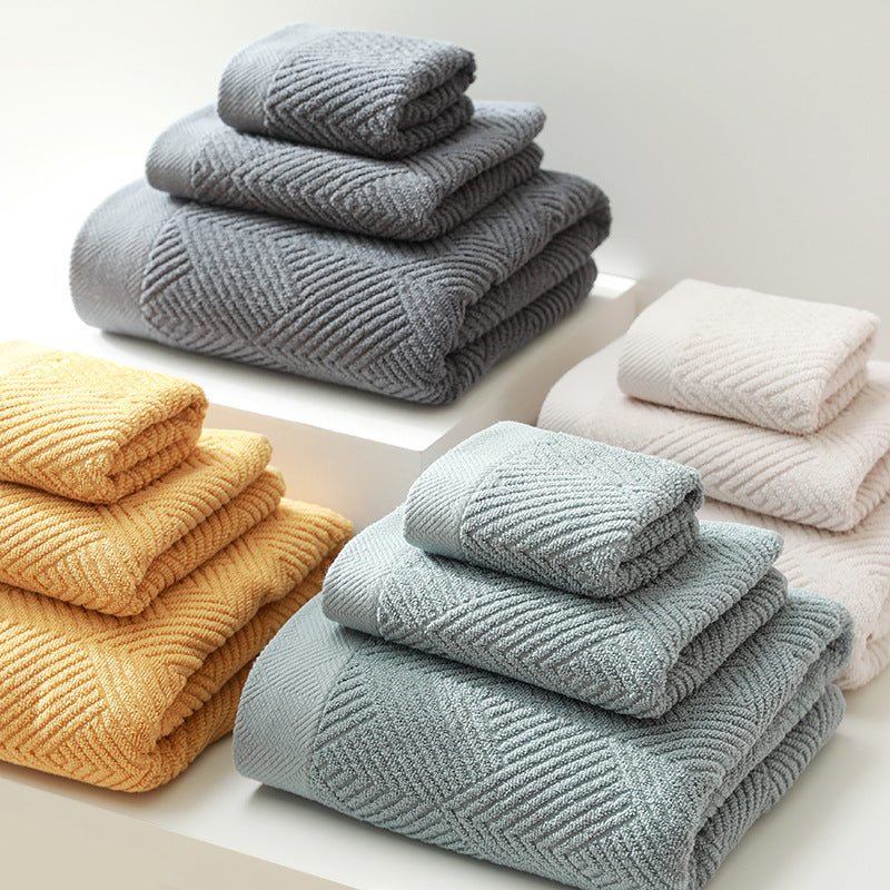 Luxurious 3-Piece Cotton Towel Ensemble for Everyday Comfort