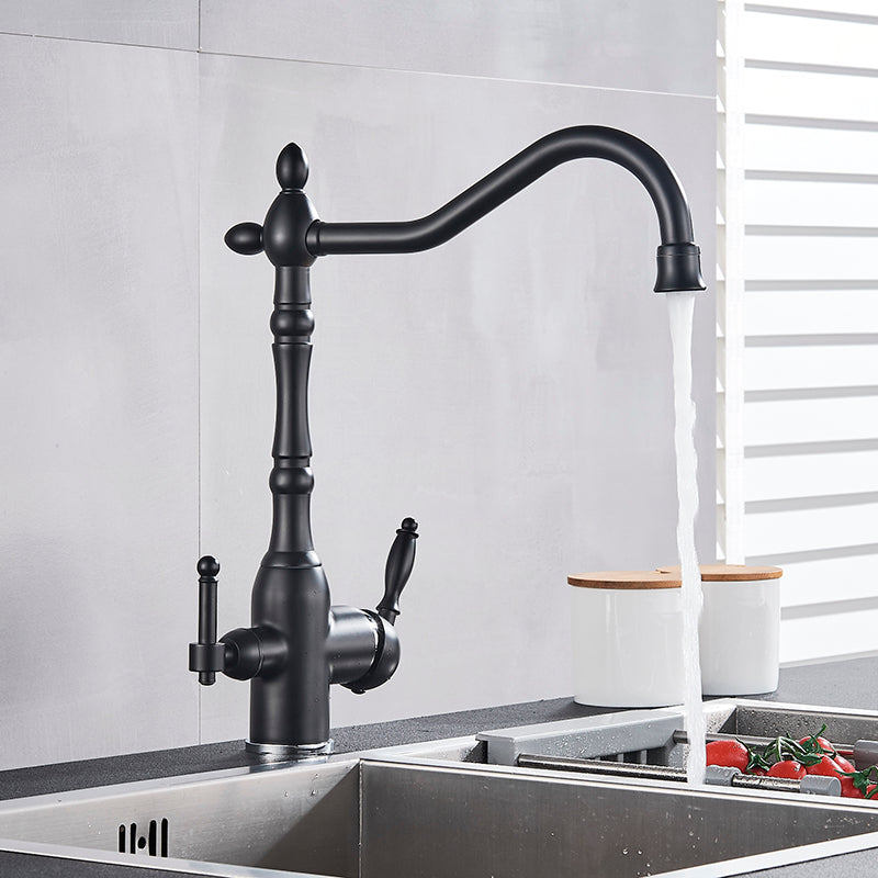 Elegant Kitchen Faucet with 360-Degree Rotating Spout and Sturdy Brass Build
