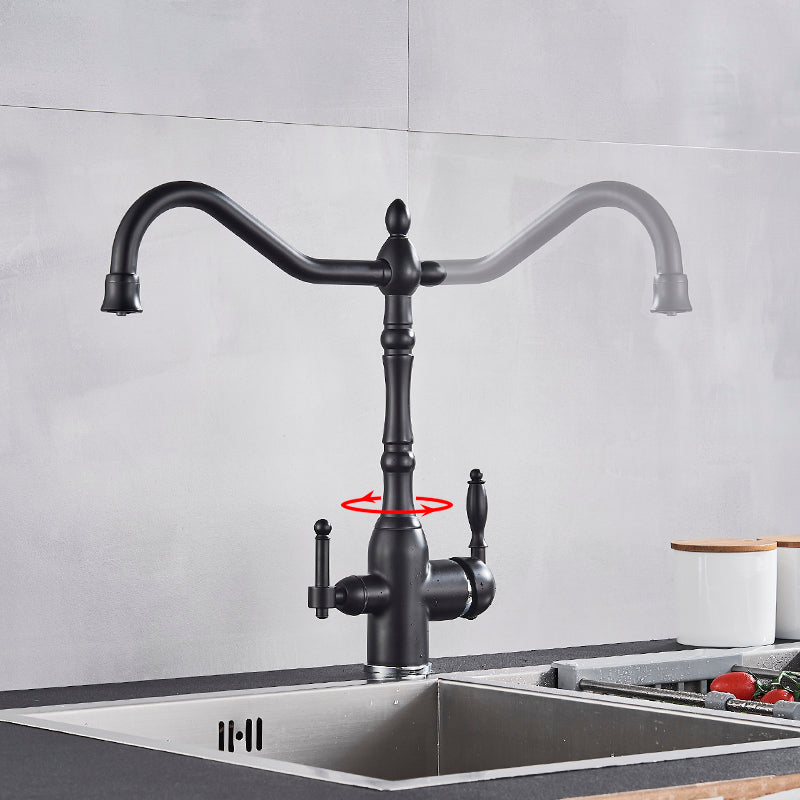 Elegant Kitchen Faucet with 360-Degree Rotating Spout and Sturdy Brass Build