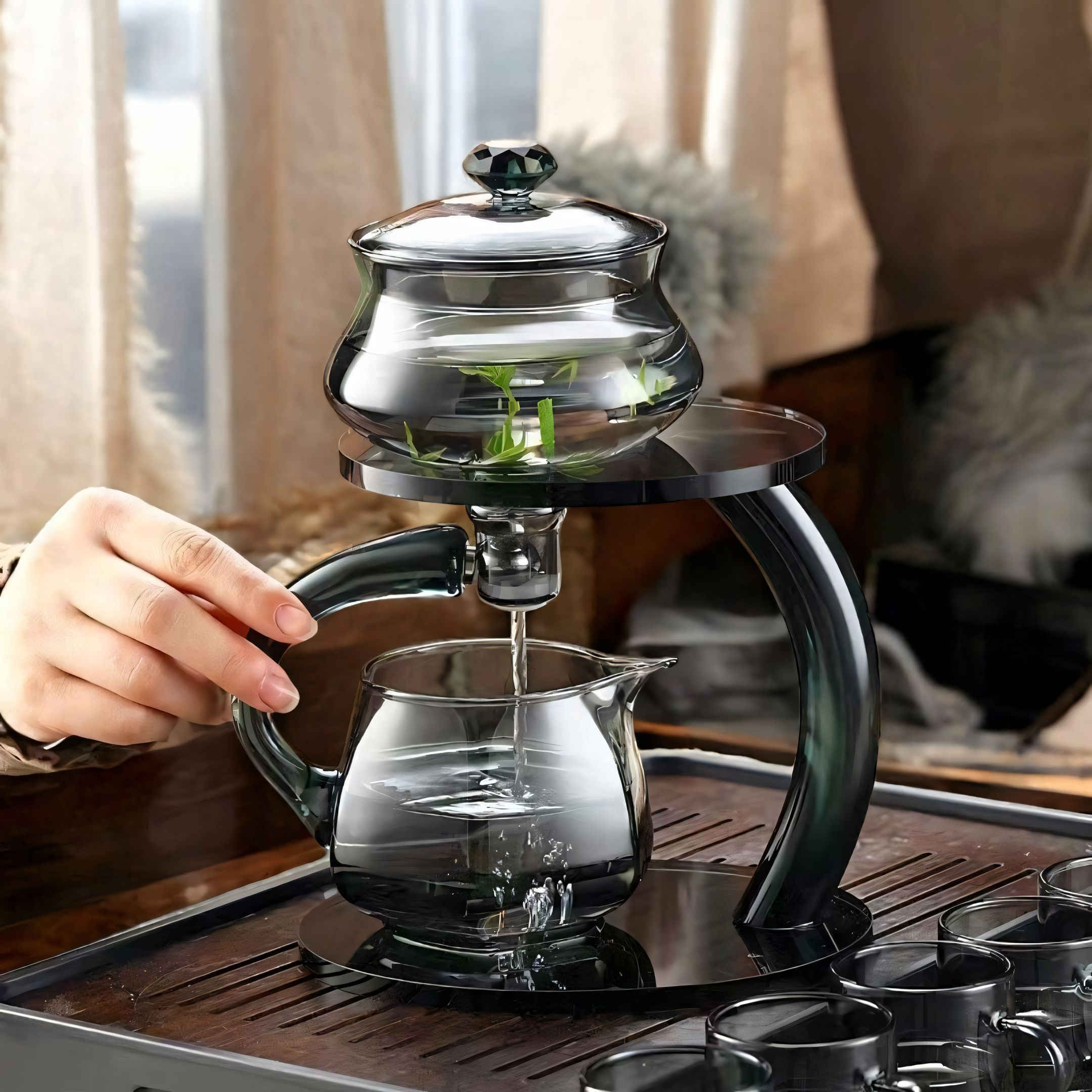 SereniTea Magnetic Glass Infuser Teapot