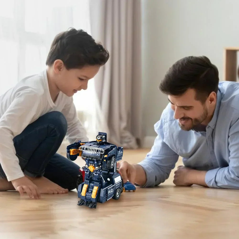 Dual-Function Police Cruiser and Robot with Lights & Sounds