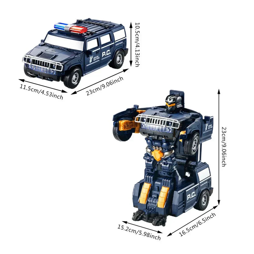 Dual-Function Police Cruiser and Robot with Lights & Sounds