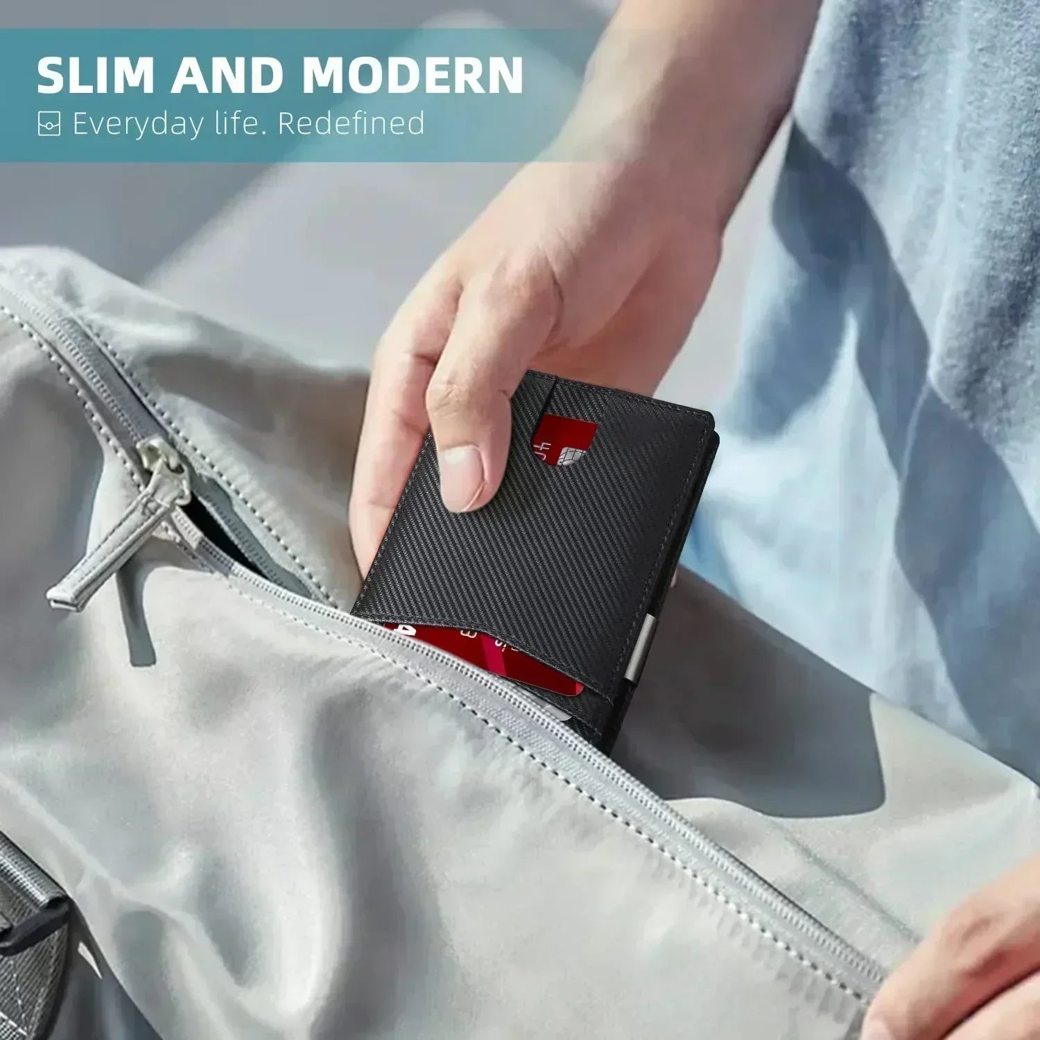 SecureTravel RFID-Guard Slim Pocket Wallet in Carbon Finish