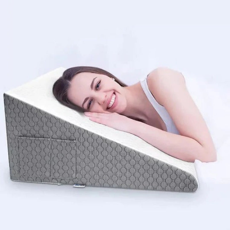 Elevated Comfort Pillow with Removable Cover and Non-Slip Base