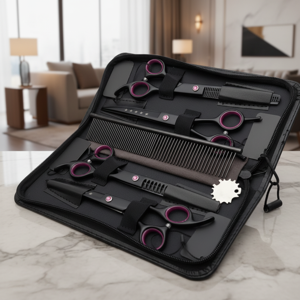 Professional Pet Grooming Shears Set with Thinning Scissors