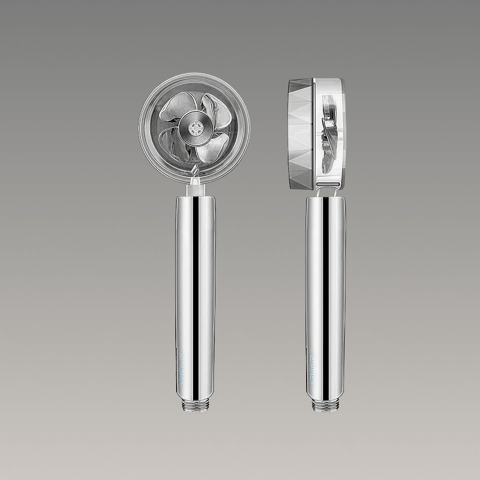 Water-Saving Turbo Shower Head with Rainfall Features