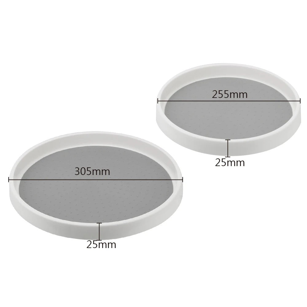 Round Kitchen Turntable Organizer with 2 Tiers