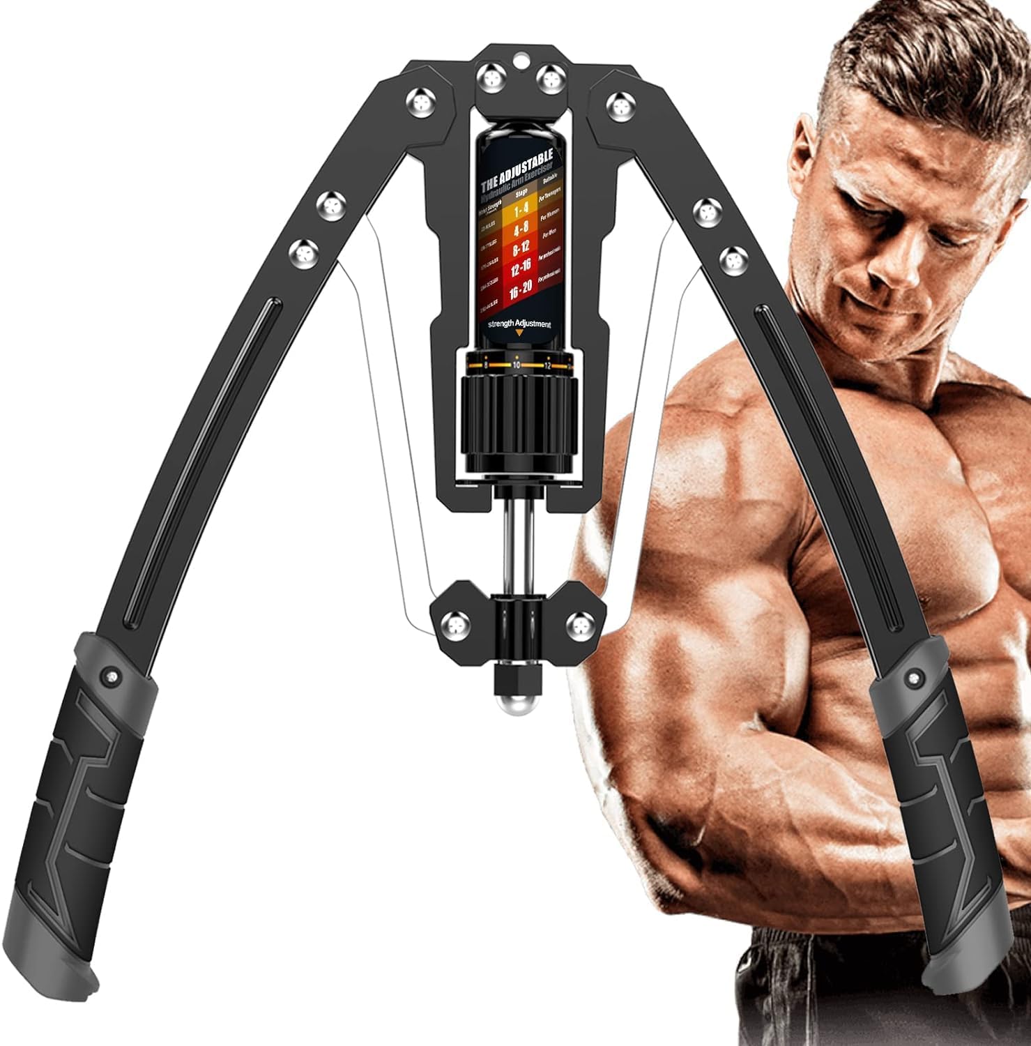 PowerFlex Adjustable Hydraulic Arm Strength Trainer 10-200KG