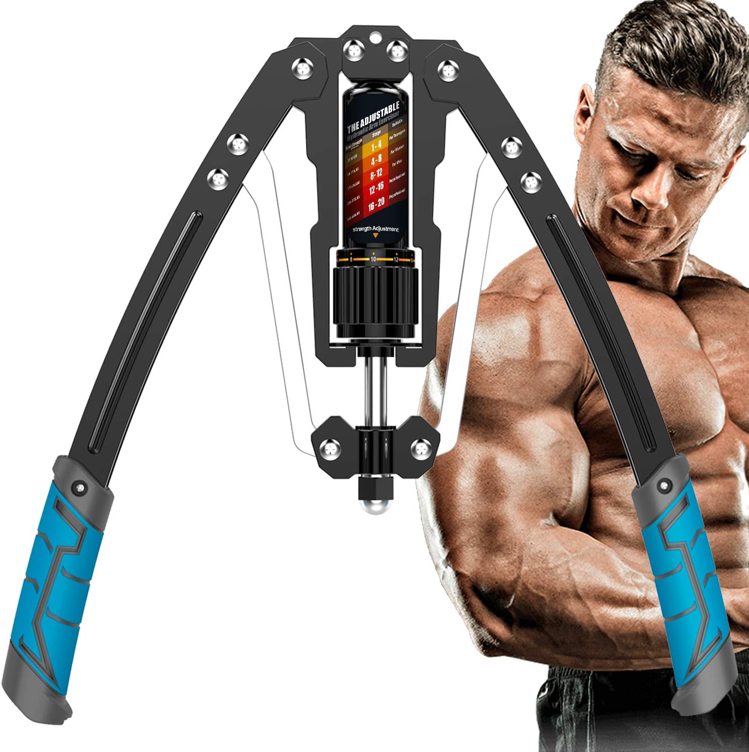 PowerFlex Adjustable Hydraulic Arm Strength Trainer 10-200KG