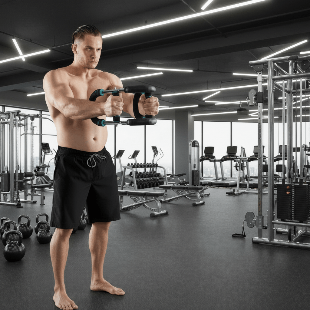 Adjustable Resistance Training Bar for Arm and Chest Strength Fitness